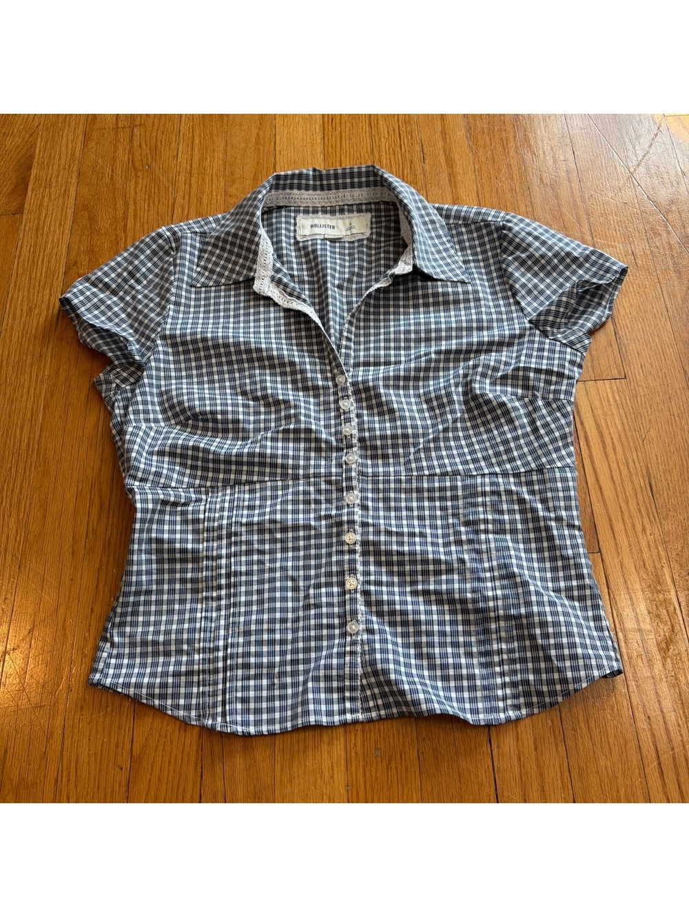Vintage Y2K plaid hollister button up babydoll top